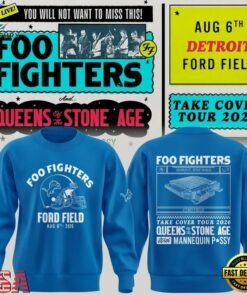 Exclusive Version Detroit Lions x Foo Fighters 2026 Blue Sweatshirt , Music Design T Shirt Exclusive Version Detroit Lions X Foo Fighters 2026 Blue Sweatshirt