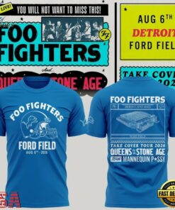 Exclusive Version Detroit Lions x Foo Fighters 2026 Blue T Shirt , Music Design T Shirt Exclusive Version Detroit Lions X Foo Fighters 2026 Blue T Shirt