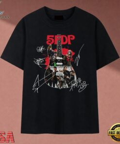 Five Finger Death Punch 5FDP Guitar Photo Collage T Shirt, Music 2D Graphic Tee Five Finger Death Punch 5fdp Guitar Photo Collage T Shirt