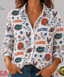 Florida Gators NCAA College Spirit Blossoms Women Casual Shirt, Trendy NCAA Women Shirt Florida Gators Ncaa College Spirit Blossoms Women Casual Shirt