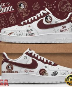 Florida State Seminoles 2026 NCAA Football Back To School Air Force 1 Shoes Sneakers , NCAA New Design Shoes Florida State Seminoles 2026 Ncaa Football Back TO School Air Force 1 Shoes Sneakers