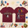 Florida State Seminoles NCAA Autism Awareness Puzzle Ribbon T Shirt , NCAA 3D Graphic Tee 9 Florida State Seminoles NCAA Autism Awareness Puzzle Ribbon T Shirt , NCAA 3D Graphic Tee Florida State Seminoles Ncaa Autism Awareness Puzzle Ribbon T Shirt