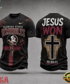 Florida State Seminoles NCAA Jesus Won New Design 3D Shirt , NCAA 3D Graphic Tee Florida State Seminoles Ncaa Jesus Won New Design 3D Shirt