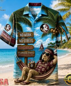 Florida State Seminoles NCAA No Work No Stress Hawaiian Shirt , NCAA Team Hawaiian Shirt Florida State Seminoles Ncaa NO Work NO Stress Hawaiian Shirt