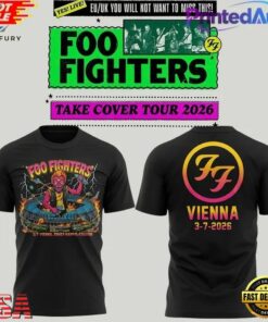 Foo Fighters Take Cover Tour 2026 At Ernst Happel Stadion, Vienna Limited Edition 3D Shirt , Music Design T Shirt Foo Fighters Take Cover Tour 2026 AT Ernst Happel Stadion Vienna Limited Edition 3D Shirt
