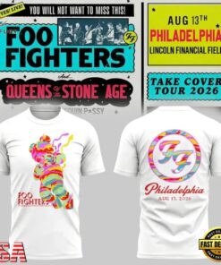 Foo Fighters Take Cover Tour 2026 Philadelphia 3D Shirt , Trending Music 3D Tee Foo Fighters Take Cover Tour 2026 Philadelphia 3D Shirt
