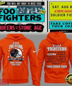 Foo Fighters x Chicago Bears Take Cover Tour 2026 New Design 3D Hoodie , Music Design T Shirt Foo Fighters X Chicago Bears Take Cover Tour 2026 New Design 3D Hoodie