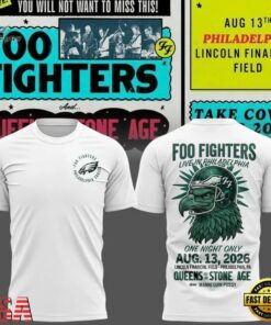 Foo Fighters x Philadelphia Eagles Take Cover Tour 2026 New 3D Shirt , Trending Music 3D Tee Foo Fighters X Philadelphia Eagles Take Cover Tour 2026 New 3D Shirt
