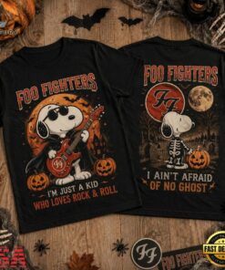 Foo Fighters x Snoopy Rock the Haunted Night 3D Shirt , Music Design T Shirt Foo Fighters X Snoopy Rock The Haunted Night 3D Shirt