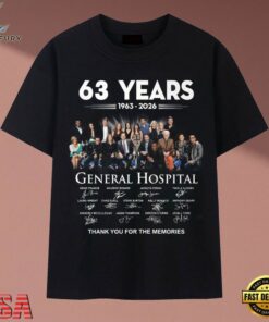 General Hospital 63 Years 1963 2026 Cast Signatures Drama T Shirt, Music 2D Graphic Tee General Hospital 63 Years 1963 2026 Cast Signatures Drama T Shirt