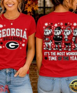 Georgia Bulldogs 2026 NCAA Autumn Festive Cheer T Shirt , NCAA 3D Graphic Tee Georgia Bulldogs 2026 Ncaa Autumn Festive Cheer T Shirt