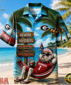 Georgia Bulldogs NCAA No Work No Stress Hawaiian Shirt , NCAA Team Hawaiian Shirt Georgia Bulldogs Ncaa NO Work NO Stress Hawaiian Shirt