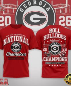 Georgia Bulldogs NCAA Road to Glory 2026 Football Champions 3D Shirt , NCAA 3D Graphic Tee Georgia Bulldogs Ncaa Road TO Glory 2026 Football Champions 3D Shirt