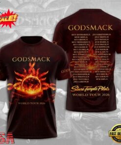 Godsmack Band World Tour 2026 AOP 3D T Shirt , Music Fans Shirt Godsmack Band World Tour 2026 Aop 3D T Shirt