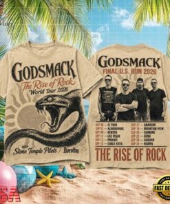 Godsmack The Rise Of Rock 2026 Final World Tour Concert 3D Shirt , Music Fans Shirt Godsmack The Rise OF Rock 2026 Final World Tour Concert 3D Shirt
