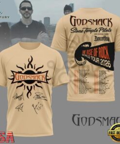 Godsmack The Rise of Rock 2026 With Dates Concert T Shirt , Music Fans Shirt Godsmack The Rise OF Rock 2026 With Dates Concert T Shirt