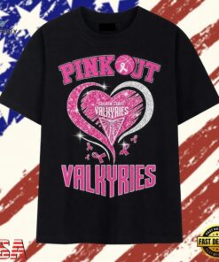 Golden State Valkyries Pink Out Breast Cancer Awareness Heart T Shirt, Trendy 2D Print Shirt Golden State Valkyries Pink Out Breast Cancer Awareness Heart T Shirt