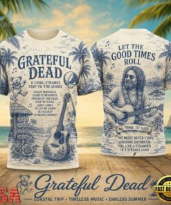 Grateful Dead Coastal Summer Tour Guitar Skull 2026 Vintage 3D Shirt , Trending Music 3D Tee Grateful Dead Coastal Summer Tour Guitar Skull 2026 Vintage 3D Shirt
