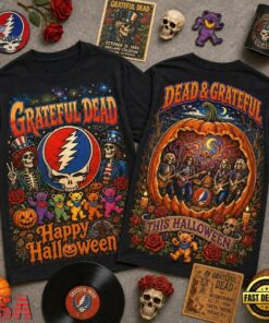 Grateful Dead Halloween Vintage Graphic Spooky Music Fan T Shirt, Trending Music 3D Tee Grateful Dead Halloween Vintage Graphic Spooky Music Fan T Shirt