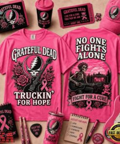 Grateful Dead No One Fights Alone Breast Cancer Awareness 3D Shirt, Trending Music 3D Tee Grateful Dead NO One Fights Alone Breast Cancer Awareness 3D Shirt
