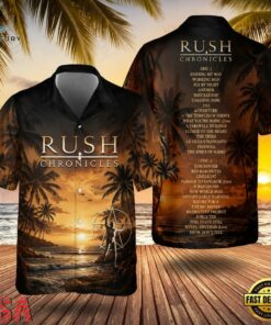 Great Rock Band Rush Chronicles Hawaiian Shirt , Music Fan Hawaiian Shirt Great Rock Band Rush Chronicles Hawaiian Shirt