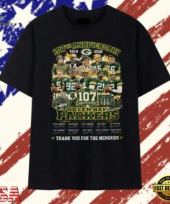 Green Bay Packers 107th Anniversary 1919 2026 Signatures NFL T Shirt , Trendy 2D Print Shirt Green Bay Packers 107th Anniversary 1919 2026 Signatures Nfl T Shirt