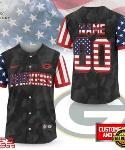 Green Bay Packers NFL American Pride Custom Baseball Jersey Shirt , NFL Baseball Shirt Green Bay Packers Nfl American Pride Custom Baseball Jersey Shirt