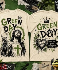 Green Day New Life Grows From Grace Jesus 3D Shirt, Trending Music 3D Tee Green Day New Life Grows From Grace Jesus 3D Shirt