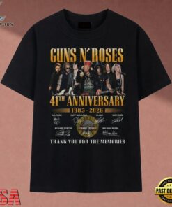 Guns N Roses 41st Anniversary 1985 2026 Thank You For The Memories T Shirt, Music 2D Graphic Tee Guns N Roses 41st Anniversary 1985 2026 Thank You For The Memories T Shirt