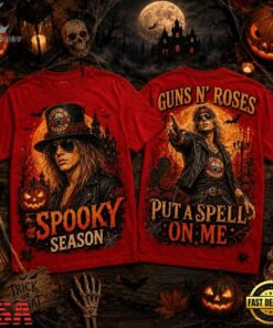 Guns N' Roses Halloween Orange Moon Vibe Spooky Season 3D Shirt , Music Fans Shirt Guns N Roses Halloween Orange Moon Vibe Spooky Season 3D Shirt