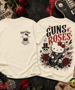 Guns N’ Roses Sweet Chaos Wild Rose Kitty Vintage Rock 3D Shirt , Trending Music 3D Tee Guns N Roses Sweet Chaos Wild Rose Kitty Vintage Rock 3D Shirt