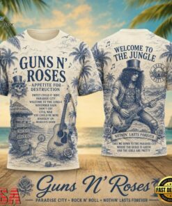 Guns N' Roses Tropical Palms Appetite for Destruction 2026 Vintage 3D Shirt , Trending Music 3D Tee Guns N Roses Tropical Palms Appetite For Destruction 2026 Vintage 3D Shirt