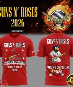 Guns N' Roses x St. Louis Cardinals World Tour 2026 Mascot New 3D Shirt, Trending Music 3D Tee Guns N Roses X ST Louis Cardinals World Tour 2026 Mascot New 3D Shirt