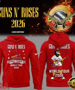 Guns N' Roses x St. Louis Cardinals World Tour 2026 Mascot New Hoodie, Trending Music 3D Tee Guns N Roses X ST Louis Cardinals World Tour 2026 Mascot New Hoodie