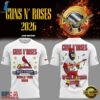 Guns N' Roses x St. Louis Cardinals World Tour 2026 Mascot White Deisgn 3D Shirt, Trending Music 3D Tee Guns N Roses X ST Louis Cardinals World Tour 2026 Mascot White Deisgn 3D Shirt