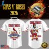 Guns N' Roses x St. Louis Cardinals World Tour 2026 Mascot White Deisgn Baseball Jersey, Music Artist Baseball Jersey Guns N Roses X ST Louis Cardinals World Tour 2026 Mascot White Deisgn Baseball Jersey