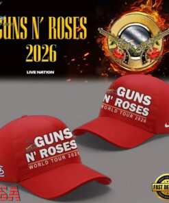 Guns N' Roses x St. Louis Cardinals World Tour 2026 Red Cap, Music Lover Baseball Cap Guns N Roses X ST Louis Cardinals World Tour 2026 Red Cap