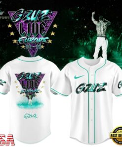 GZUZ LIVE EUROPE TOUR 2026 Signature White Baseball Jersey, Music Artist Baseball Jersey Gzuz Live Europe Tour 2026 Signature White Baseball Jersey