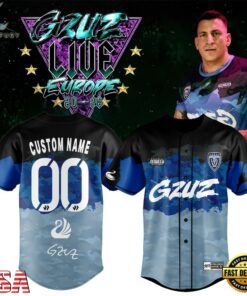 GZUZ LIVE EUROPE TOUR 2026 Signed Custom Name & Number Jersey Shirt, Music Artist Baseball Jersey Gzuz Live Europe Tour 2026 Signed Custom Name Number Jersey Shirt