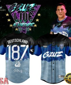 GZUZ LIVE EUROPE TOUR 2026 Signed New Design Baseball Jersey, Music Artist Baseball Jersey Gzuz Live Europe Tour 2026 Signed New Design Baseball Jersey