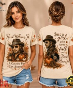 Hank Williams Jr. Autumn Pumpkin Portrait Unisex 3D Shirt , Music Design T Shirt Hank Williams JR Autumn Pumpkin Portrait Unisex 3D Shirt