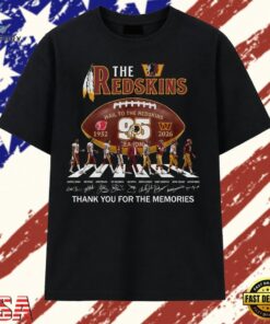 he Redskins 95th Season 1932 2026 Abbey Road Signatures T Shirt , Trendy 2D Print Shirt HE Redskins 95th Season 1932 2026 Abbey Road Signatures T Shirt