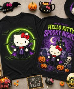 Hello Kitty Halloween Spooky Nights 3D Shirt , Trending Music 3D Tee Hello Kitty Halloween Spooky Nights 3D Shirt