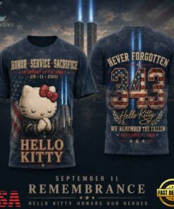Hello Kitty Twin Towers September 11 Remembrance 343 Tribute 3D Shirt, Trending Music 3D Tee Hello Kitty Twin Towers September 11 Remembrance 343 Tribute 3D Shirt