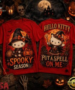 Hello Kitty Witch Hat Pumpkin Spooky Season Halloween 3D Shirt , Music Fans Shirt Hello Kitty Witch Hat Pumpkin Spooky Season Halloween 3D Shirt