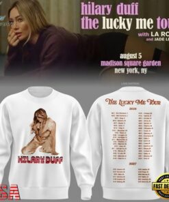Hilary Duff The Lucky Me Tour 2026 Scheduler White Sweatshirt , Music Design T Shirt Hilary Duff The Lucky ME Tour 2026 Scheduler White Sweatshirt