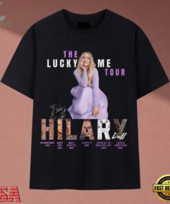 Hilary Duff The Lucky Me Tour Pop Singer Album History T Shirt , Music 2D Graphic Tee Hilary Duff The Lucky ME Tour Pop Singer Album History T Shirt
