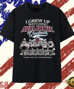 I Grew Up Watching Avalanche Greatness Colorado Hockey Signatures T Shirt , Trendy 2D Print Shirt I Grew UP Watching Avalanche Greatness Colorado Hockey Signatures T Shirt