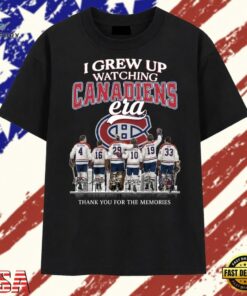I Grew Up Watching Canadiens Era Legends Signatures T Shirt , Trendy 2D Print Shirt I Grew UP Watching Canadiens Era Legends Signatures T Shirt