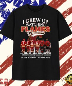 I Grew Up Watching Flames Greatness Thank You For The Memories T Shirt , Trendy 2D Print Shirt I Grew UP Watching Flames Greatness Thank You For The Memories T Shirt